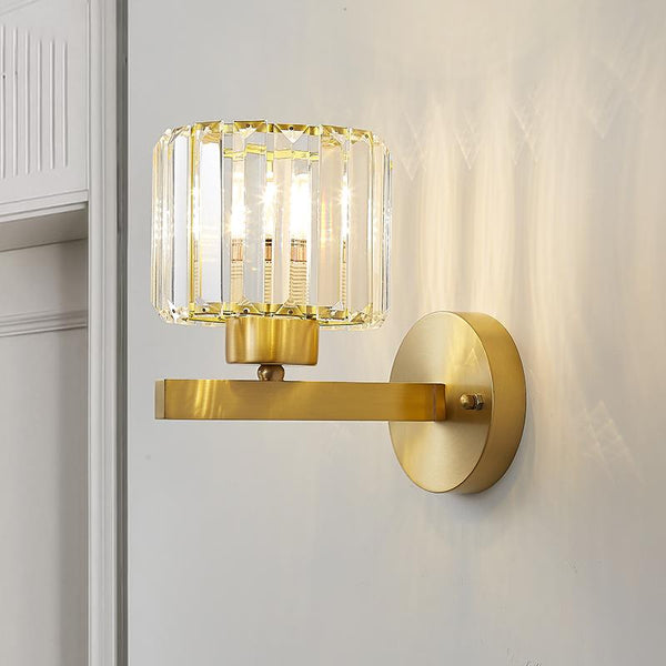 Mid-century Modern One Light Crystal Wall Sconce