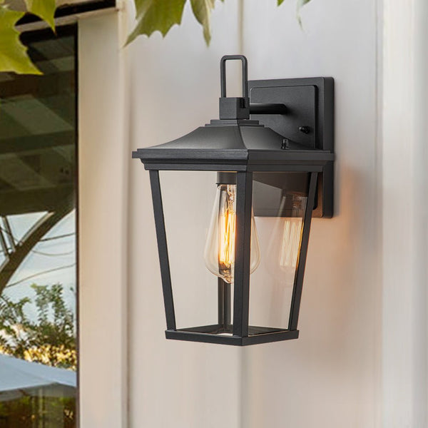 IP20 Clear Glass Lantern Outdoor Wall Sconce